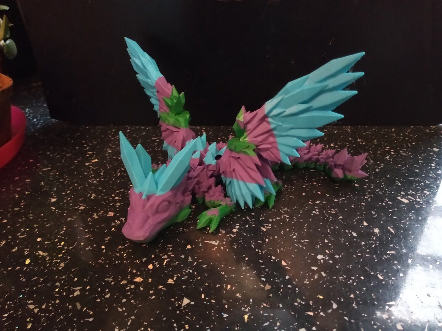 Baby Crystal Winged dragon, 3d printed articulated dragon, cinderwing3d