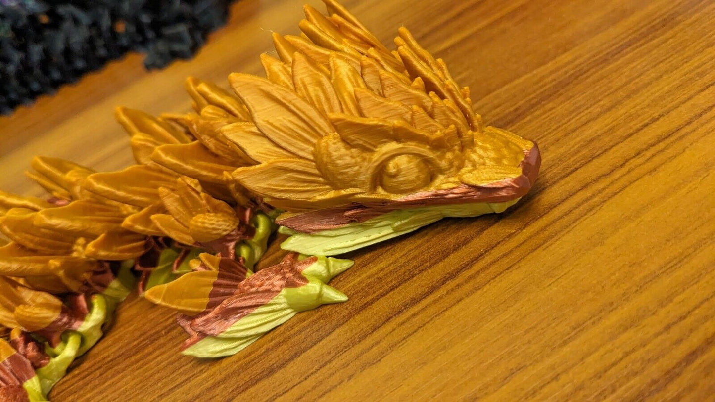 Baby Sunflower Articulated Dragon Cinderwing, Signature Colours Golden Brown