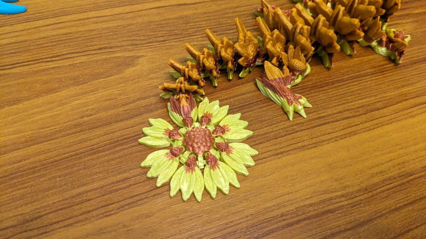 Baby Sunflower Articulated Dragon Cinderwing, Signature Colours Golden Brown