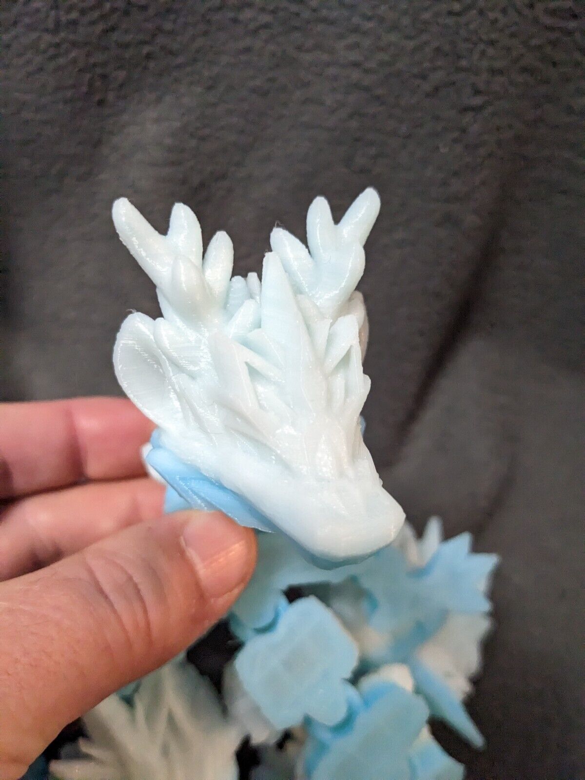 Winter winged dragon, articulated dragon, Frozen Dragon, CInderwing3d