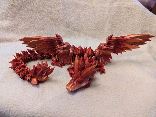 Crystal winged dragon articulated cinderwing3d dungeons and dragons